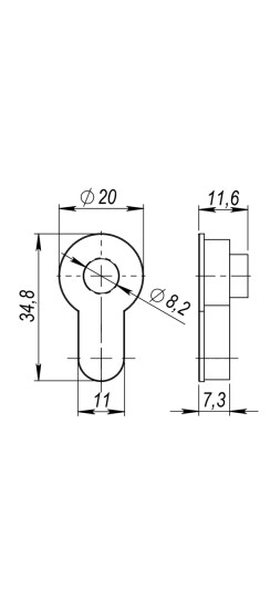 Вставка под шток ET.TANG.UNI (CYLINDER) SC-14 матовый хром