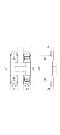 Петля скрытой установки U3D7800.VPG SC мат. хром TECH
