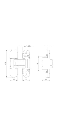 Петля скрытой установки UNION 2.2 ZN/IND BL черный