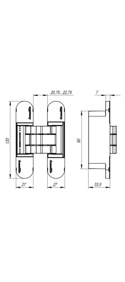 Петля скрытой установки U3D7000 BL (12060UN3D) черный TECH