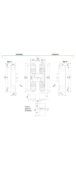 E30200.02.34 (мат. хром) петля ECLIPSE 3.0 (4 накладки в комплекте)