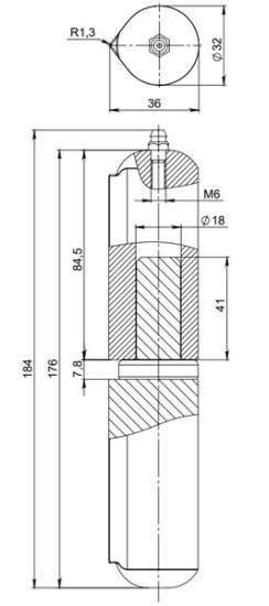 Петля приварная D32x180SM с масленкой