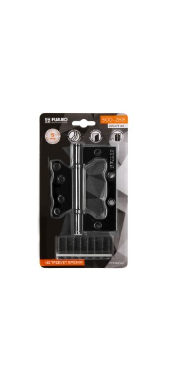 Петля универсальная без врезки IN4500W-BL BN (500-2BB/BL 100x2,5) черный глянец БЛИСТЕР