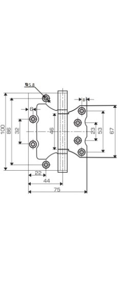 Петля без врезки (Петля бабочка ПБ) белая ПОДВЕС