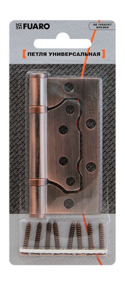 Петля универсальная без врезки IN4500W-BL PB (500-2BB/BL 100x2,5) латунь БЛИСТЕР