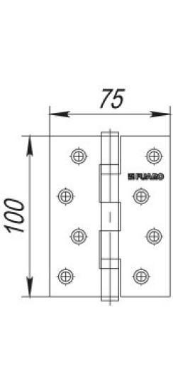 Петля универсальная IN4200U SN (2BB 100x75x2,5) мат.никель