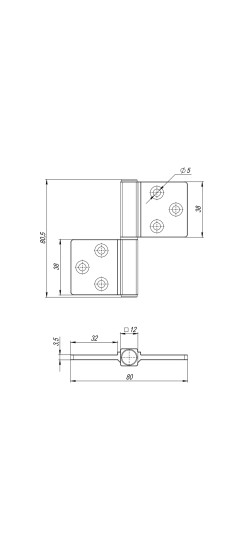 Петля универсальная флажковая FL.IN3800.US MWSC-33 итальянский тисненый