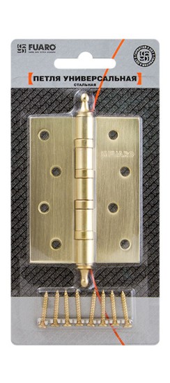 Петля универсальная IN4400UA-BL AB (4BB/A/BL 100x75x2,5) бронза БЛИСТЕР