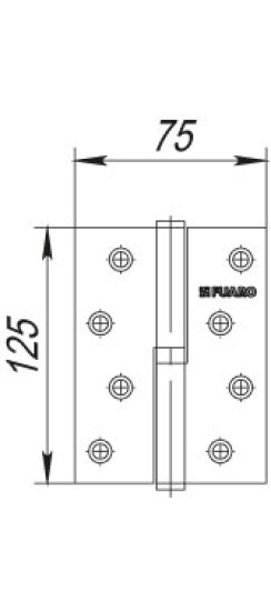 Петля съемная IN5430SR-BL CP правая (413/BL-5 125x75x2,5) хром БЛИСТЕР