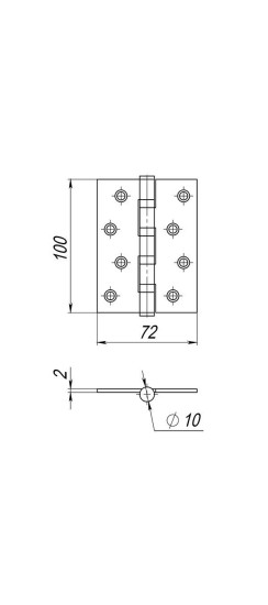 Петля универсальная IN4000U AB (4B/P 100x70x2) бронза ПАКЕТ