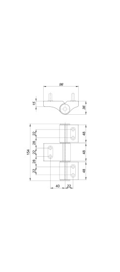 Петля дверная IN-U3B1-150A (RAL 9016) (АНКЕРНАЯ)