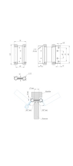 Петля пружинная Aldeghi ALH.100.4 CP хром