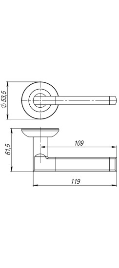 Ручка раздельная R.JR54.POLO (POLO JR) ABG-6 зелёная бронза