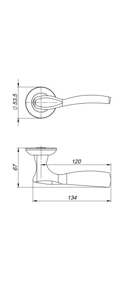 Ручка раздельная R.JR54.SILVA (SILVA JR) ABG-6 зелёная бронза