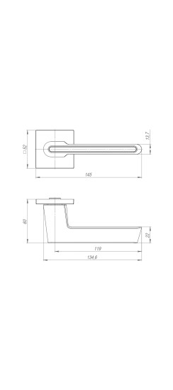 Ручка раздельная K.JS51.STICK BL/BN-24 черный/черный никель