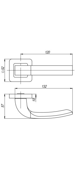 Ручка раздельная K.QR52.ORION (ORION QR) GR/CP-23 графит/хром