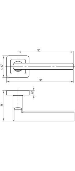 Ручка раздельная K.QR52.PLUTON (PLUTON QR) SN/CP-3 матовый никель/хром