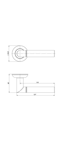 Ручка раздельная R.ZR54.UNI (UNI ZR) SN/CP-3 матовый никель/хром