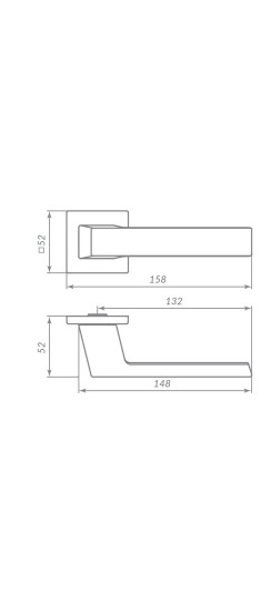 Ручка раздельная K.ARC.Q52.DIPLOMAT СP-8 хром