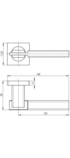 Ручка раздельная K.SQ52.TRINITY (TRINITY SQ005) SN/CP-3 матовый никель/хром
