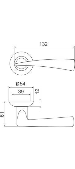 Ручка раздельная R.LD54.Columba (Columba LD80) AB/GP-7 бронза/золото