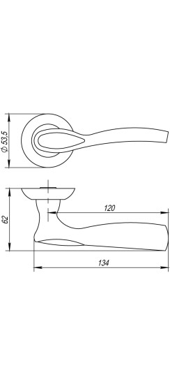 Ручка раздельная R.TL54.RUMBA (RUMBA TL) SN/CP-3 матовый никель/хром