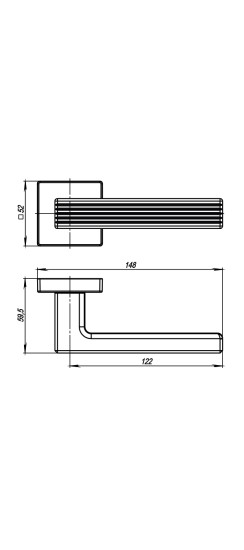 Ручка раздельная K.USQ52.LINE (LINE USQ6) SN-3 матовый никель