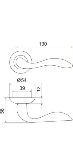 Ручка раздельная R.LD54.Selena (Selena LD19) SN/CP-3 матовый никель/хром