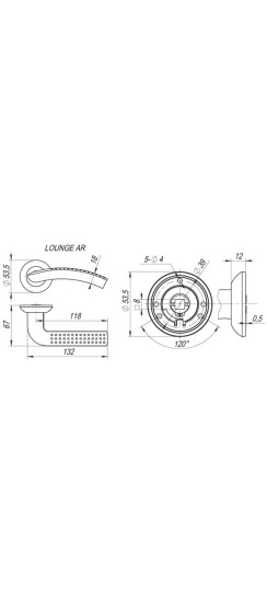 Ручка раздельная R.AR54.LOUNGE (LOUNGE AR) 130mm AB/GP-7 бронза/золото