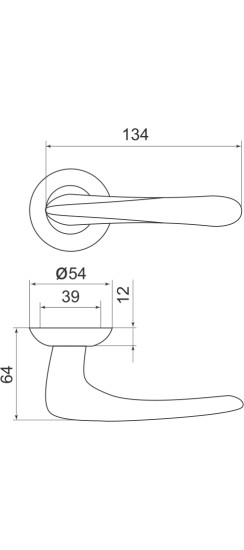Ручка раздельная R.LD54.Pava (Pava LD42) AB/GP-7 бронза/золото TECH (кв. 8х140)