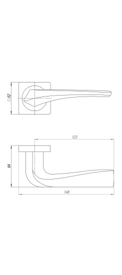 Ручка раздельная K.QR52.METEOR (METEOR QR) GR/CP-23 графит/хром