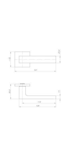 Ручка раздельная K.TRG52.TETRAGON BL-24 черный квадрат 8х170 мм