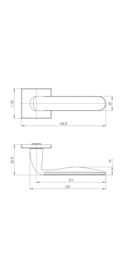 Ручка раздельная K.ARC.Q52.EXTRA SN-3 мат.никель