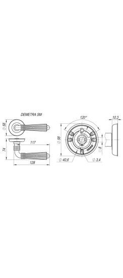 Ручка раздельная R.SM58.DEMETRA (DEMETRA SM) AB-7 матовая бронза