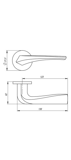 Ручка раздельная R.URS52.FLAME (FLAME URS) BL-26 черный