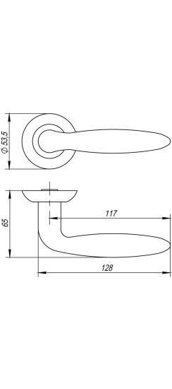 Ручка раздельная R.TL54.BASIS (BASIS TL) SN/CP-3 матовый никель/хром