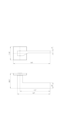 Ручка раздельная K.JS51.CLEVER SSC-16 сатинированный хром