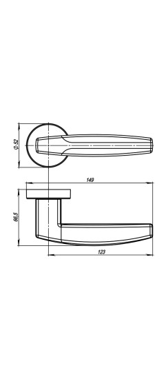 Ручка раздельная R.URB52.ARC (ARC URB2) SN/CP-3 матовый никель/хром