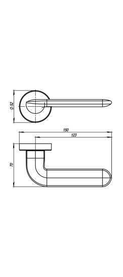 Ручка раздельная R.URB52.EXCALIBUR (EXCALIBUR URB4) OB-13 античная бронза