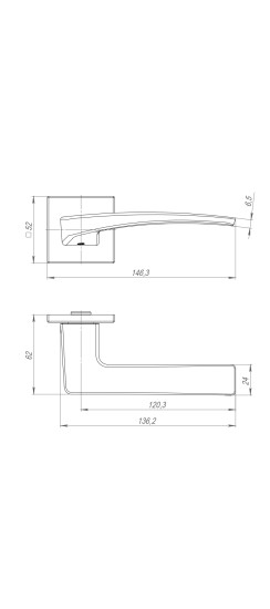 Ручка раздельная K.ARC.Q52.LOTUS BL-24 черный