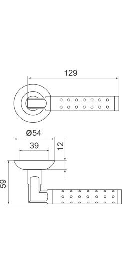 Ручка раздельная R.LD54.Eridan37 (Eridan LD37) SN/CP-3 матовый никель/хром TECH (кв. 8х140)
