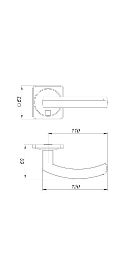 Ручка раздельная K.MSC62.MOSAIC BL-24 черный, квадрат 170 мм
