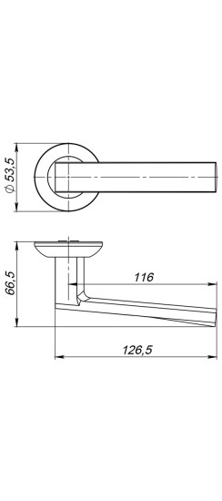 Ручка раздельная R.JR54.ERGO (ERGO JR) SN/CP-3 матовый никель/хром