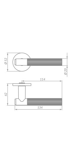 Ручка раздельная R.ARC.R52.FORM CP-8 хром