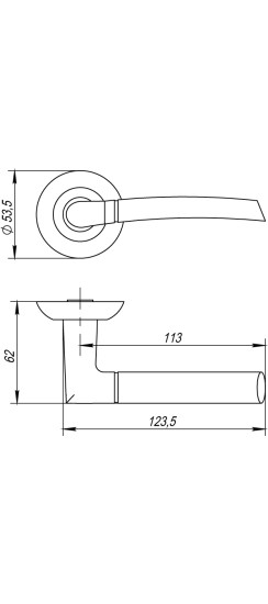 Ручка раздельная R.TL54.ARDEA (ARDEA TL) SG/GP-4 матовое золото/золото