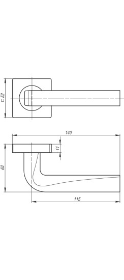 Ручка раздельная K.SQ52.KEA (KEA SQ001) SN-3 матовый никель