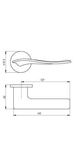 Ручка раздельная R.URS52.AQUA (AQUA URS) MWSC-33 итальянский тисненый