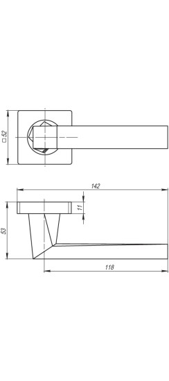 Ручка раздельная K.SQ52.CORSICA (CORSICA SQ003) MWSC-33 итальянский тисненый