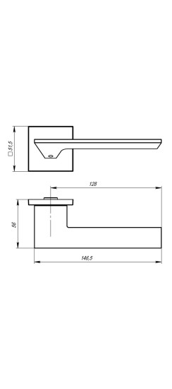 Ручка раздельная K.USS52.MIRAGE (MIRAGE USS) CP-8 хром