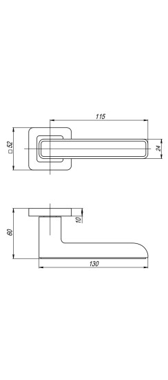 Ручка раздельная K.QR52.MARS (MARS QR) GR/CP-23 графит/хром